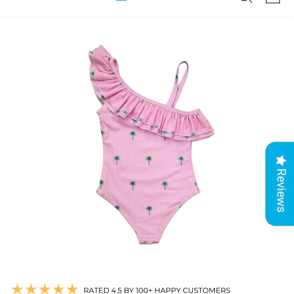 Pink One-Shoulder Kids Swim One Piece